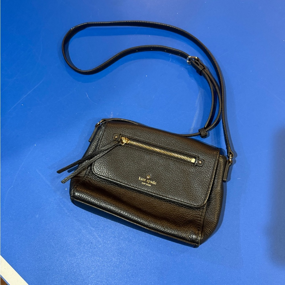 Kate Spade Black Pebbled Leather Crossbody Bag